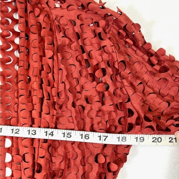 ADORE Women’s Laser-Cut Orange Draped Cardigan Avante Garde Eclectic Size Small - Picture 10 of 10